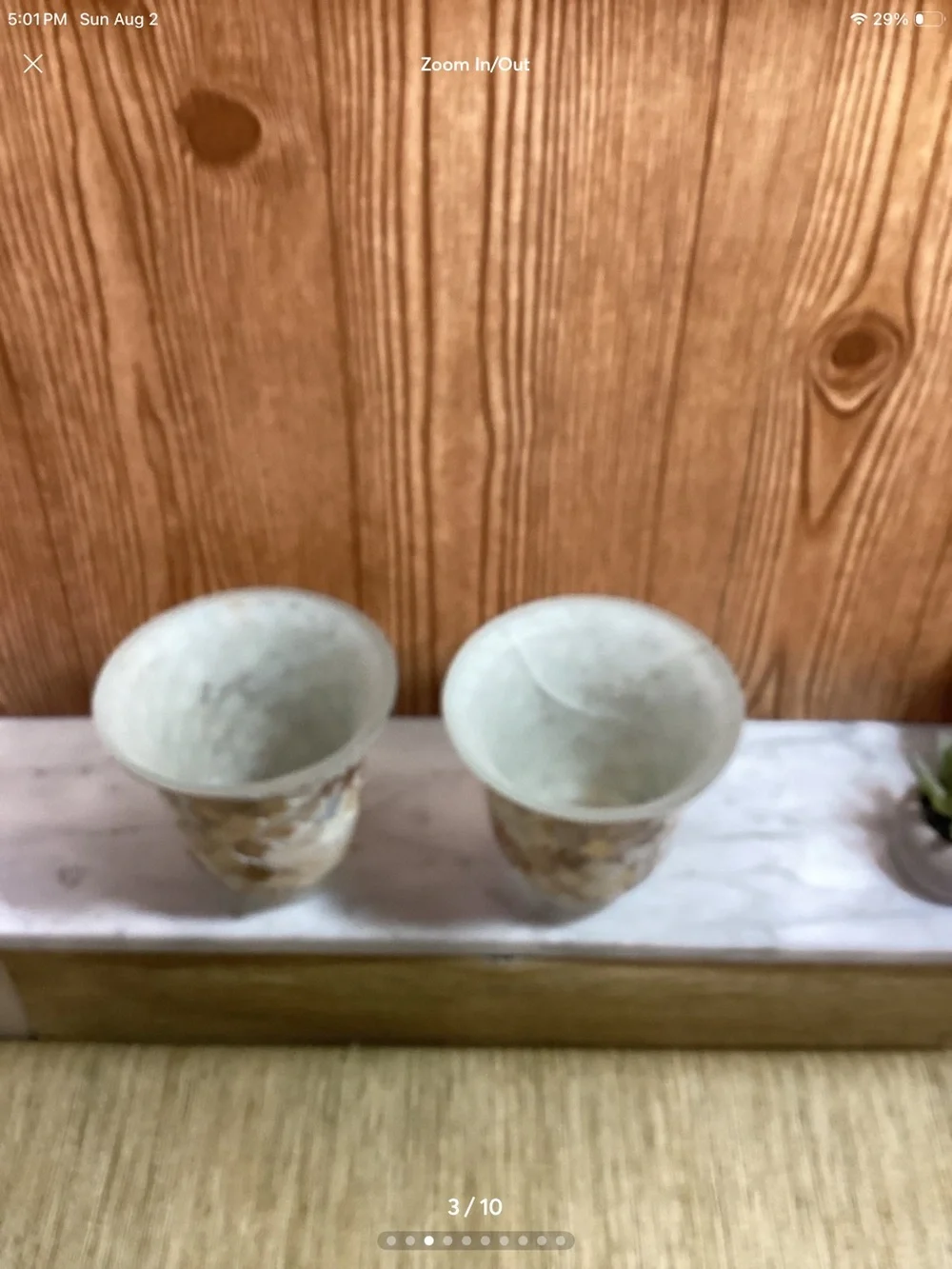 Mother-of-Pearl Mosaic Glass Votive Holders - Set of 2, Ivory and Pearl Damage